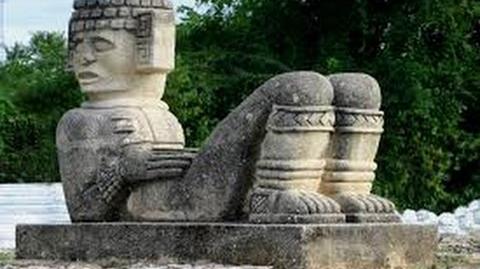 Aztec stone sculptures