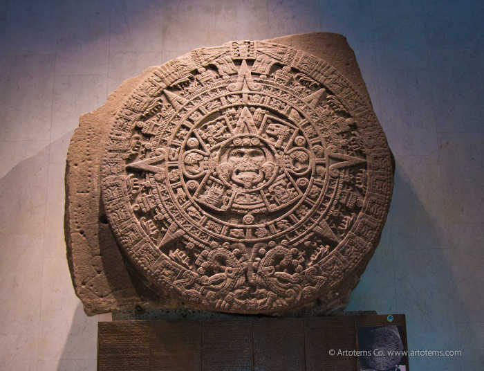 © Artotem - Aztec Calendar (Sun) Stone at the National Museum of Anthropology of Mexico City