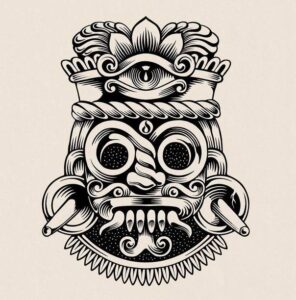 Aztec Tattoo Monkey Mod.3