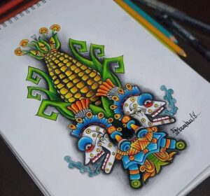 Maize (Corn) Aztec Tatto Mod.2