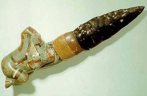 Técpatl. The Aztec ceremonial knife for sacrifices.